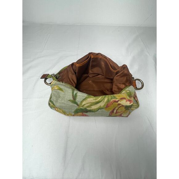 Vintage Fossil Floral Tapestry Shoulder Bag with Braided Leather Strap - Picture 4 of 6